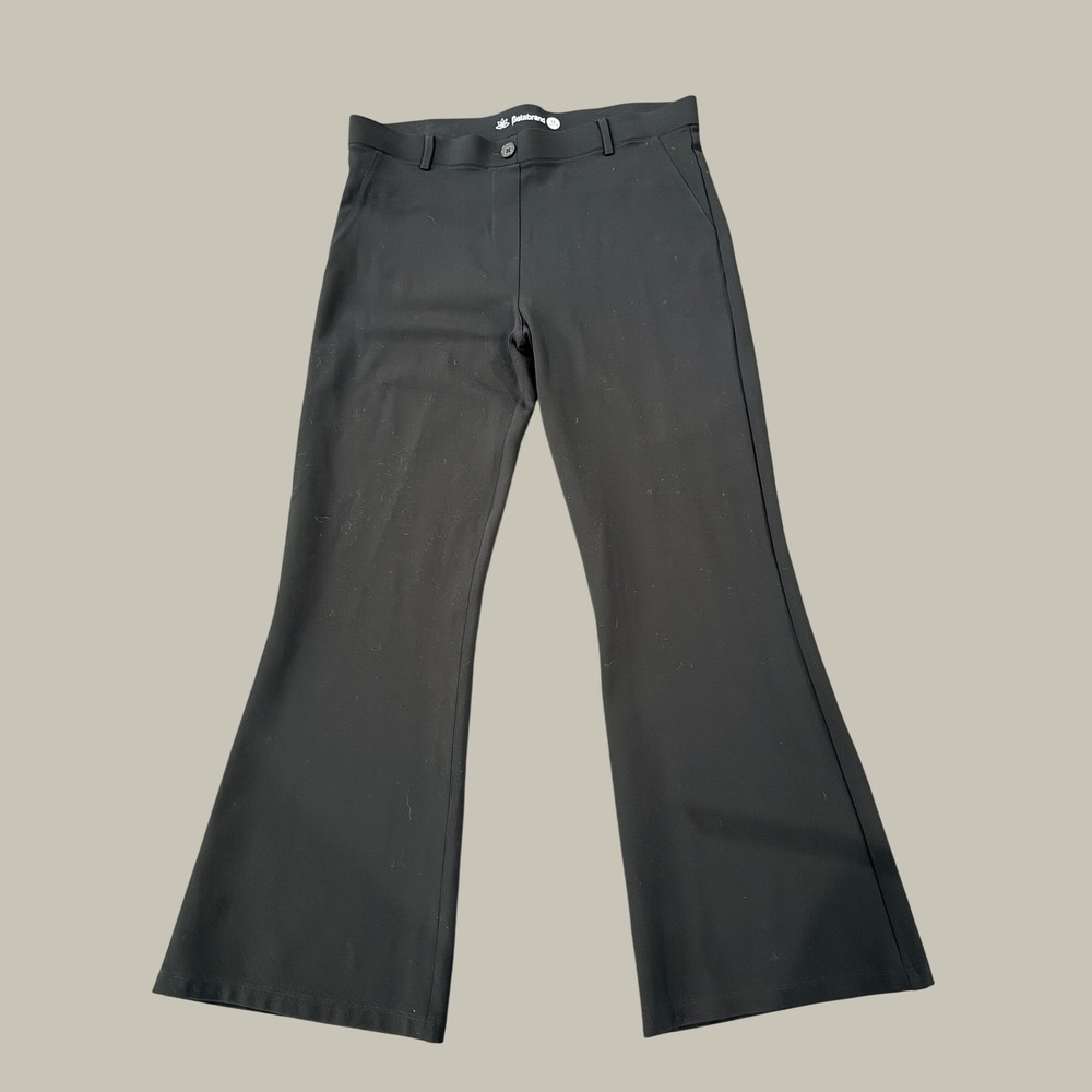 Betabrand Dress Pant Yoga Pants Women 1X Petite Black Bootcut Workwear